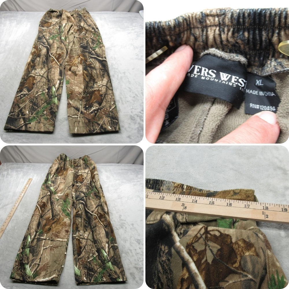 Rivers West Pants Mens XL Green Realtree‎ Camo Waterproof Fleece Hunting 35x33